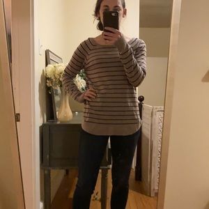 Pink Clover Tan and Black Striped Sweater M